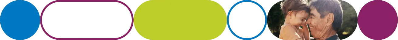 1.1 Cell Sourcing Masthead-min A series of colored oval graphics, and one photo of a smiling older adult touching foreheads with a toddler.